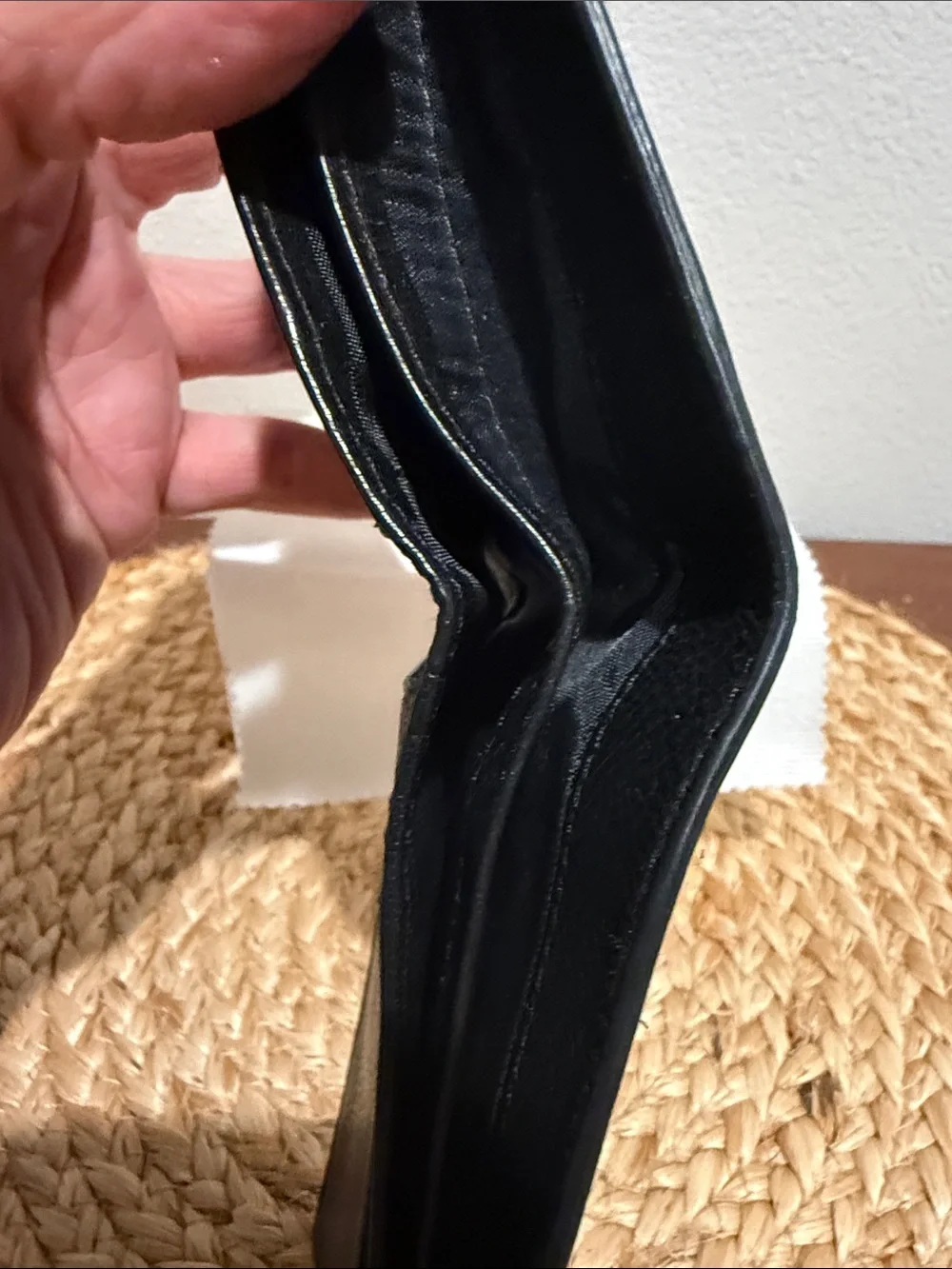 Dolce & Gabbana Black Leather Embossed Logo Bifold Wallet